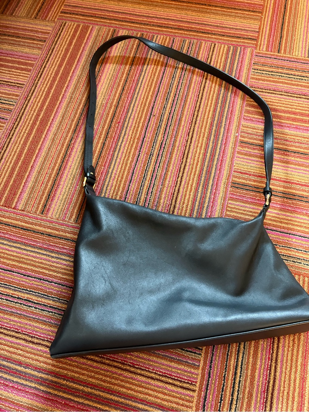 AUPEN Black Asymmetrical Shoulder / Crossbody Bag